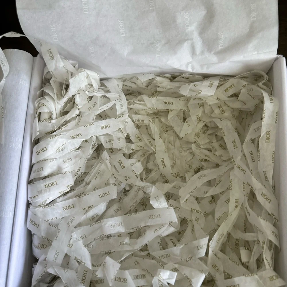 Dior White and Gold Textured Gift Box
